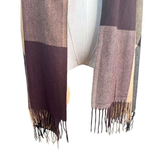 2/$30 Large Plaid Shawl Scarf With Tassels Soft & Warm Design For Women - Picture 5 of 9